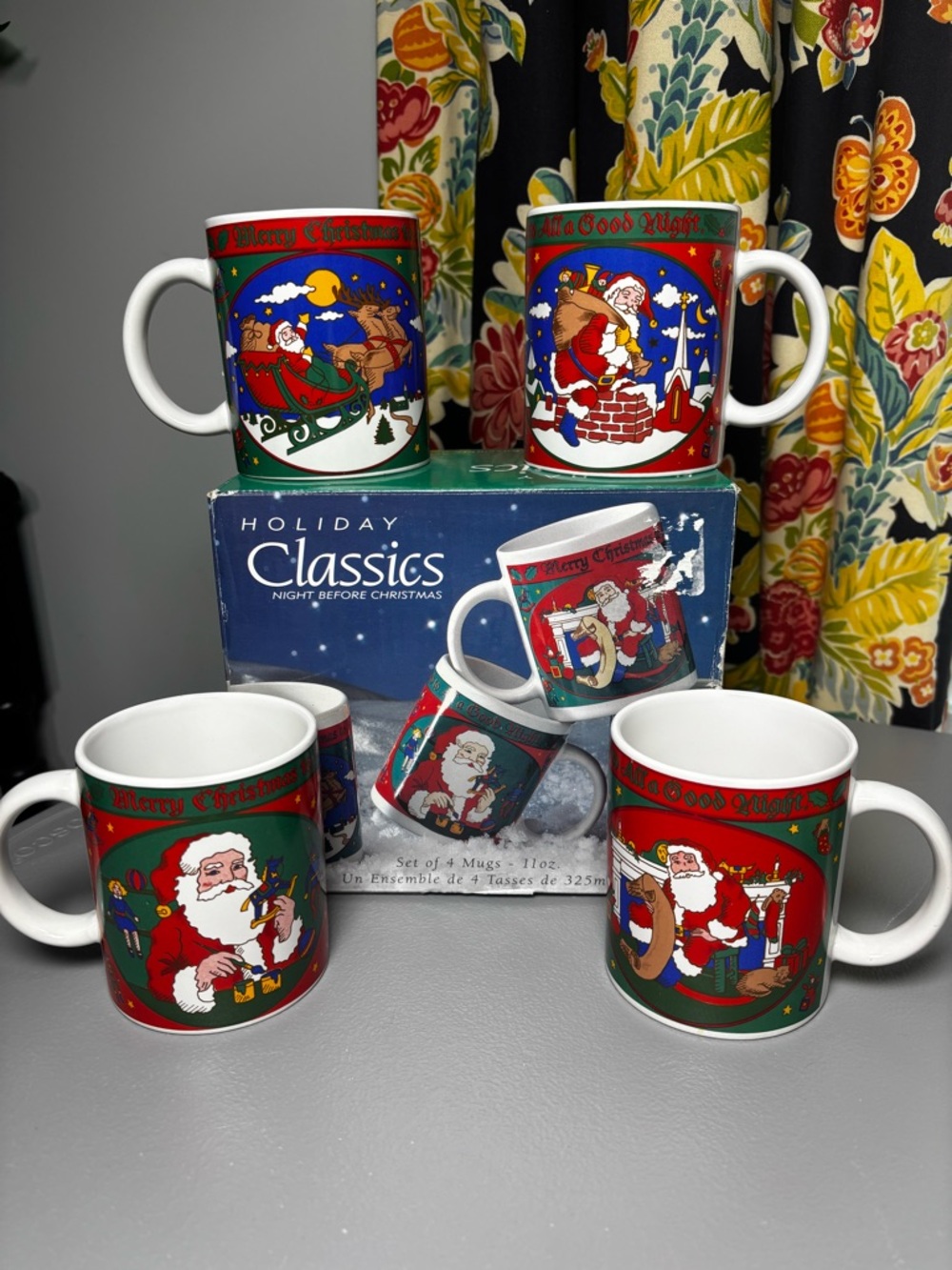 Coffee Mugs Night Before Christmas Santa Riviera Van Beers Signature Housewares